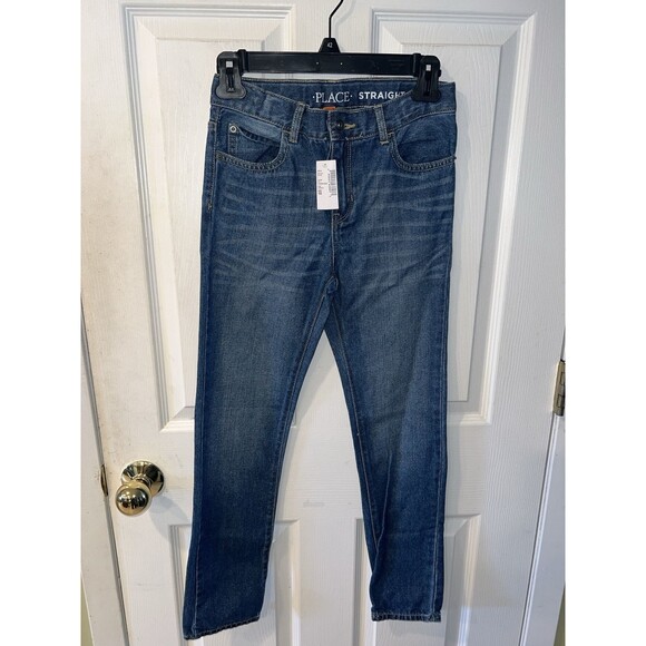 Childrens Place Straight Fit Jeans Boys Size 10 Carbon Wash Adjustable Waist New - Picture 8 of 8